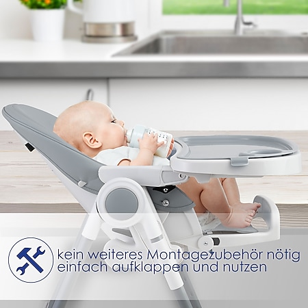 Babystuhl Sitzhöhe verstellbar Verstellbar Kinderstuhl Grau Hochstuhl 