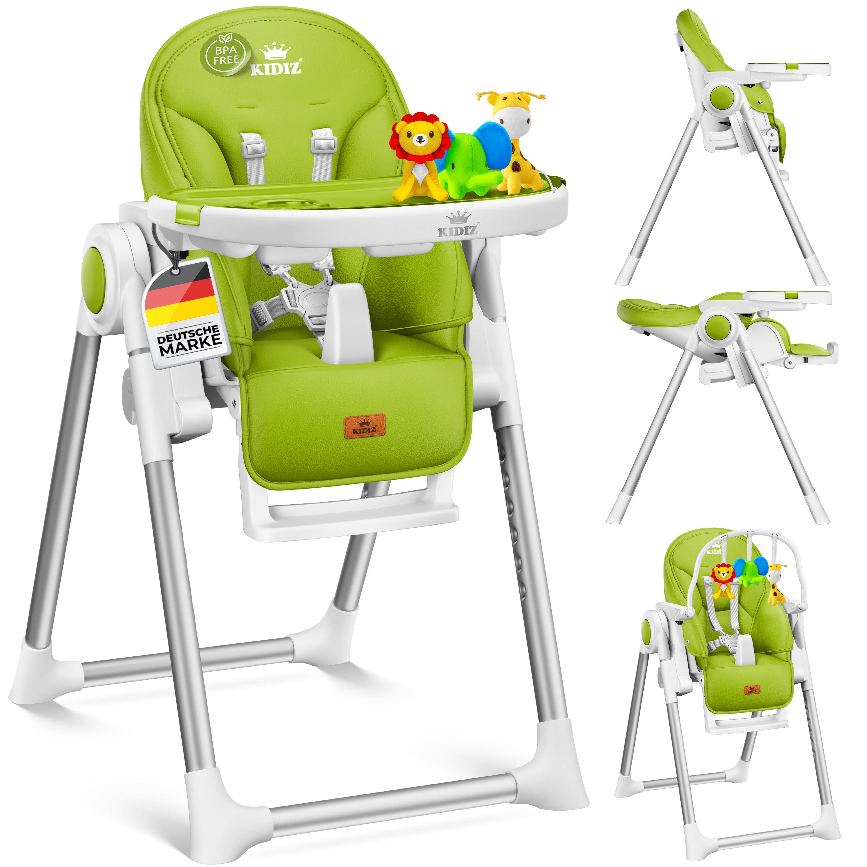 KIDIZ&reg; 3in1 Hochstuhl Kinderhochstuhl inkl. Spielb&uuml;gel , Babyliege , Kombihochstuhl Babyhochsitz ,7 h&ouml;henverstellbar Verstellbare R&uuml;ckenlehne , mitwachsend ab 0 Monate bis 6 Jahre Babystuhl - Bild 1