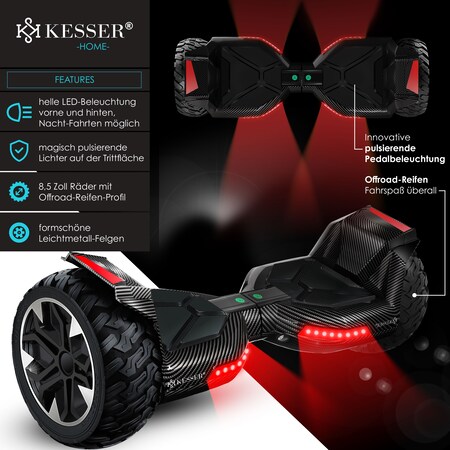 KESSER® Hoverboard 8,5 Zoll 800 Watt K-HB-X10 mit Bluetooth