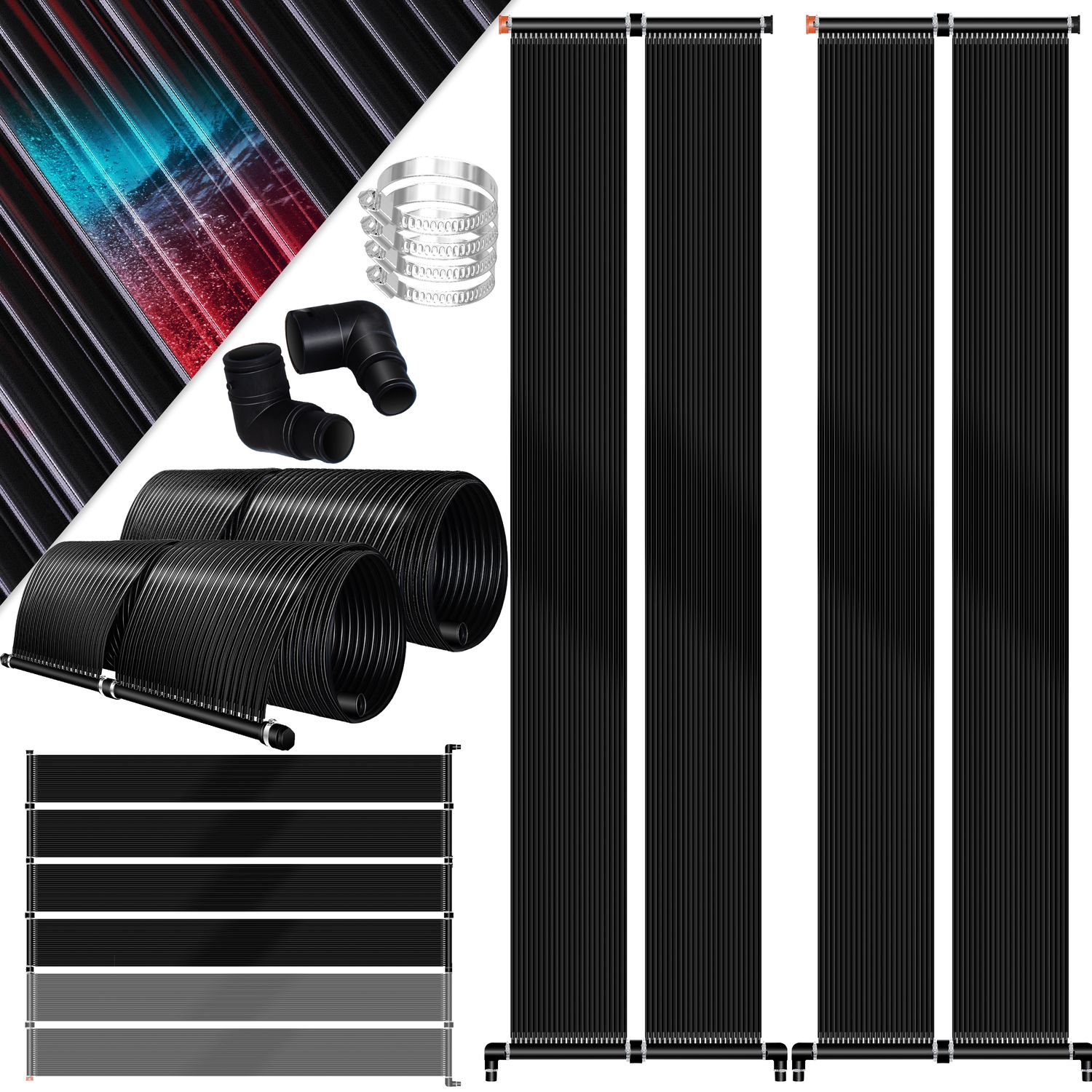 KESSER&reg; Solarkollektor Poolheizung cm, Warmwasser Heizung Solarheizung f&uuml;r Pools  l Beliebig erweiterbar l  UV-best&auml;ndiger Kunststoff - Bild 1