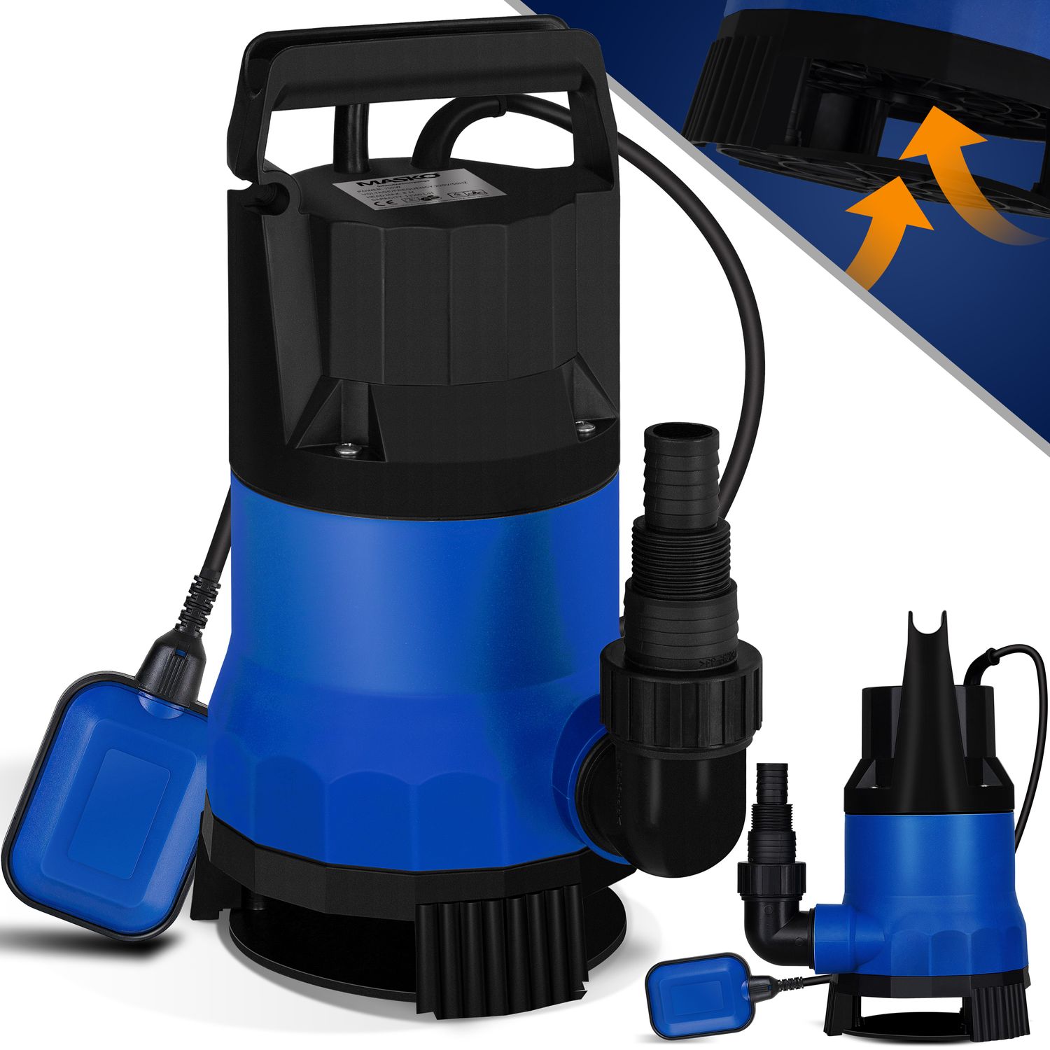 MASKO&reg; Schmutzwasserpumpe Tauchpumpe Schwimmerschalter Wasserpumpe Tauchdruckpumpe Brunnenpumpe Gartenpumpe - Bild 1