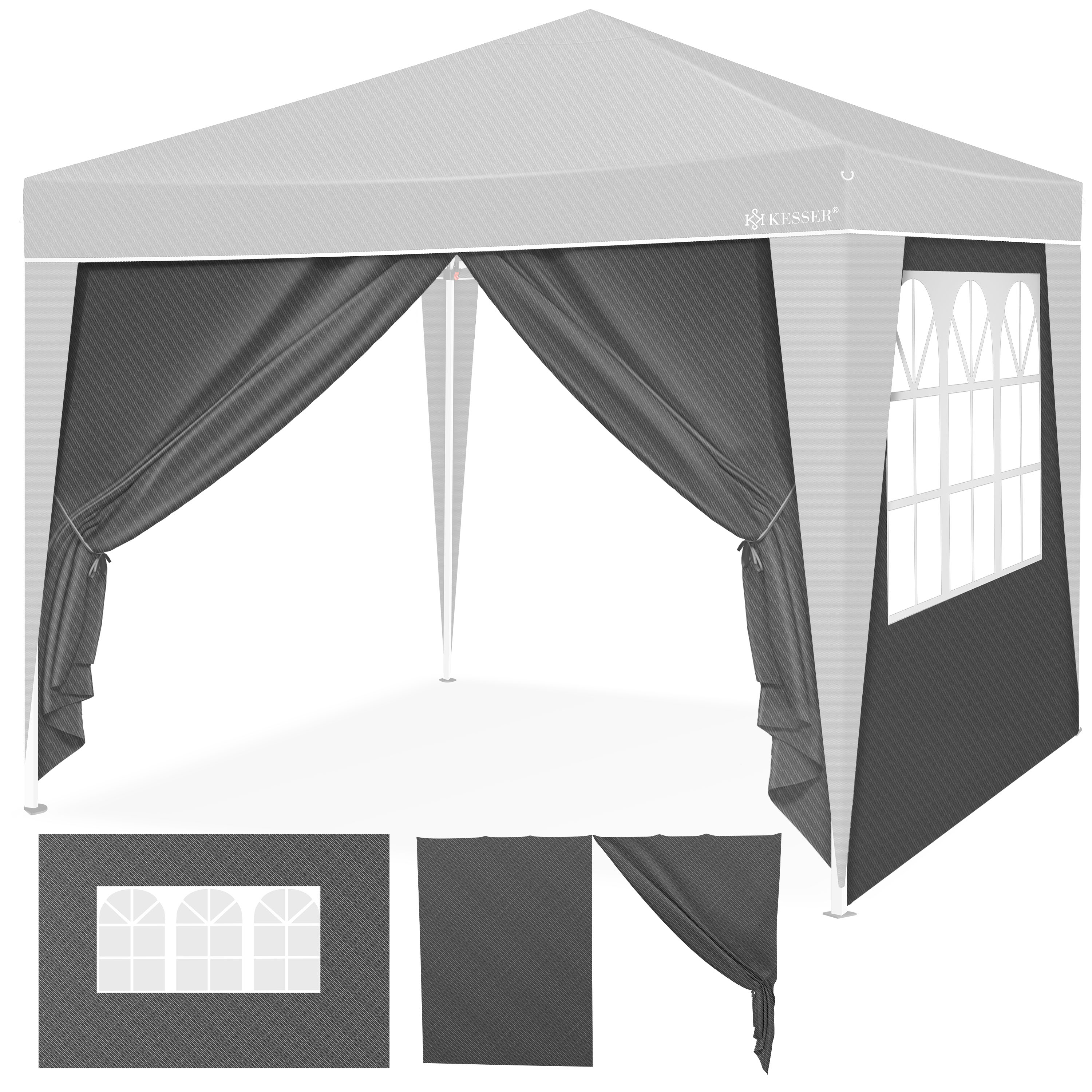 KESSER&reg; 2X Seitenwand f&uuml;r Pavillon 3x3m - Faltpavillon Pop Up | klappbar | platzsparend | verstaubar - Bild 1