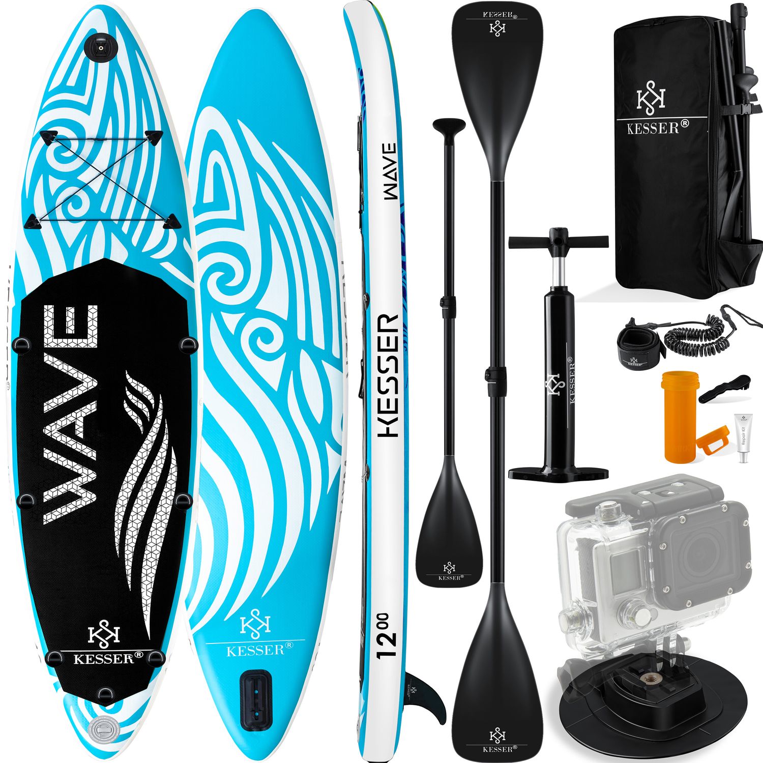 KESSER&reg; Aufblasbares SUP Board Set Stand Up Paddle Board Premium Surfboard Wassersport | 6 Zoll Dick  | Komplettes Zubeh&ouml;r | 130kg - Bild 1