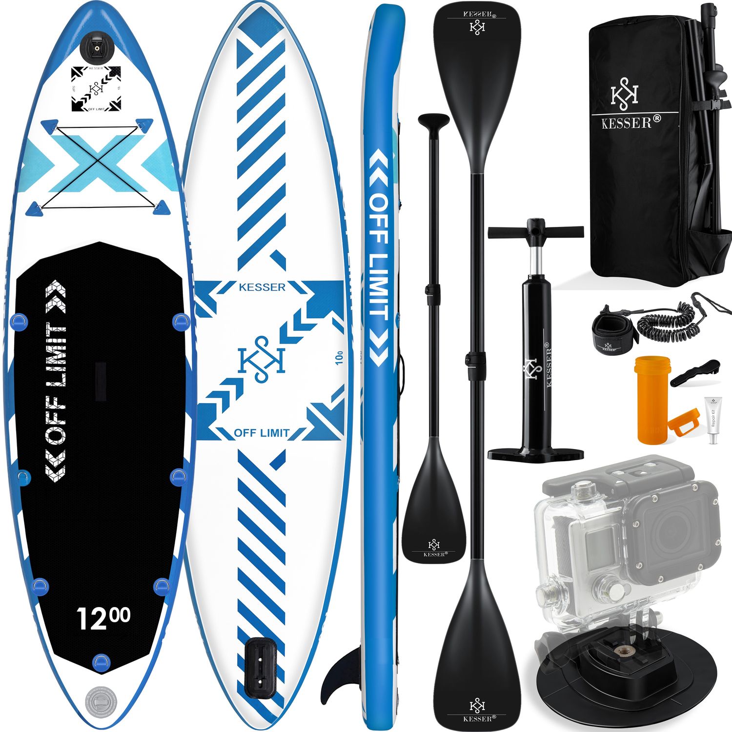 KESSER&reg; Limit Aufblasbares SUP Board Set Stand Up Paddle Board Premium Surfboard Wassersport | 6 Zoll Dick  | Komplettes Zubeh&ouml;r | 130kg - Bild 1