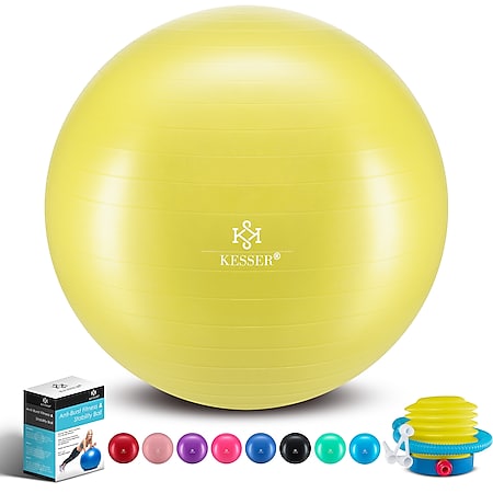 KESSER® Gymnastikball mit Luftpumpe Pumpe - Dicker Yogaball BPA-Frei | Sitzball Büro Anti-Burst - Bild 1