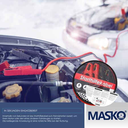MASKO® Starthilfekabel Überbrückungskabel für Benzin- und Dieselmotoren,  6/12/24 Volt. Auto Motorrad Starterkabel aus Kupfer inkl. Handschuhe und  Tragetasche (25mm² 1200A / 30mm² 1500A) online kaufen bei Netto