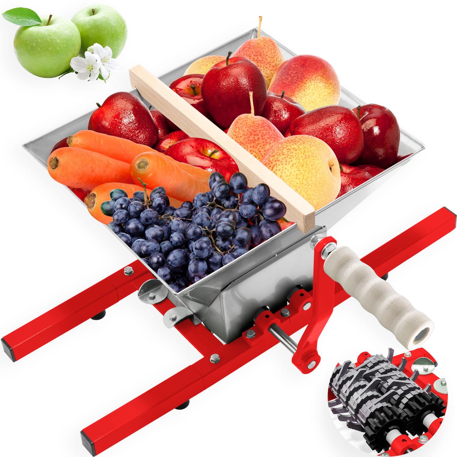 KESSER Obstm&uuml;hle / Beerenm&uuml;hle / Traubenm&uuml;hle / Maischem&uuml;hle Bergamo 7 Liter mit Handkurbel - Bild 1