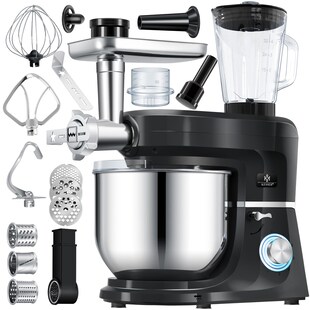KESSER® 3 in 1 Universal Küchenmaschine K-KM 3000 mit Fleischwolf Knetmaschine Multifuntionale Rührmaschine 5,5L Schüssel mit 3 Rührwerkzeuge 1,5L Entsafter Wurst Set Pasta & Plätzchenformen - Bild 1