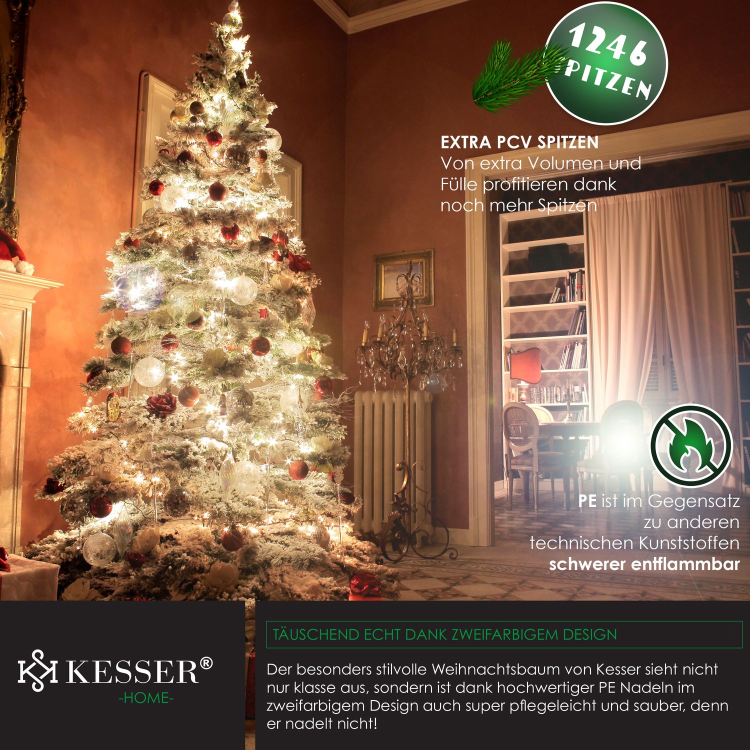 KESSER Weihnachtsbaum knstlich Tannenbaum Edeltanne Spritzguss PE online  kaufen bei Netto