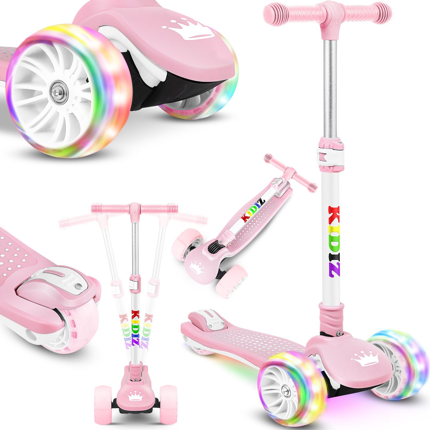 KIDIZ&reg; Roller Kinder Scooter X-Pro2 Dreiradscooter mit PU LED Leuchtenden R&auml;der Kinderroller faltbar Tret-Roller h&ouml;henverstellbarer Cityroller Kinderscooter f&uuml;r Jungen M&auml;dchen 3-12 Jahre - Bild 1