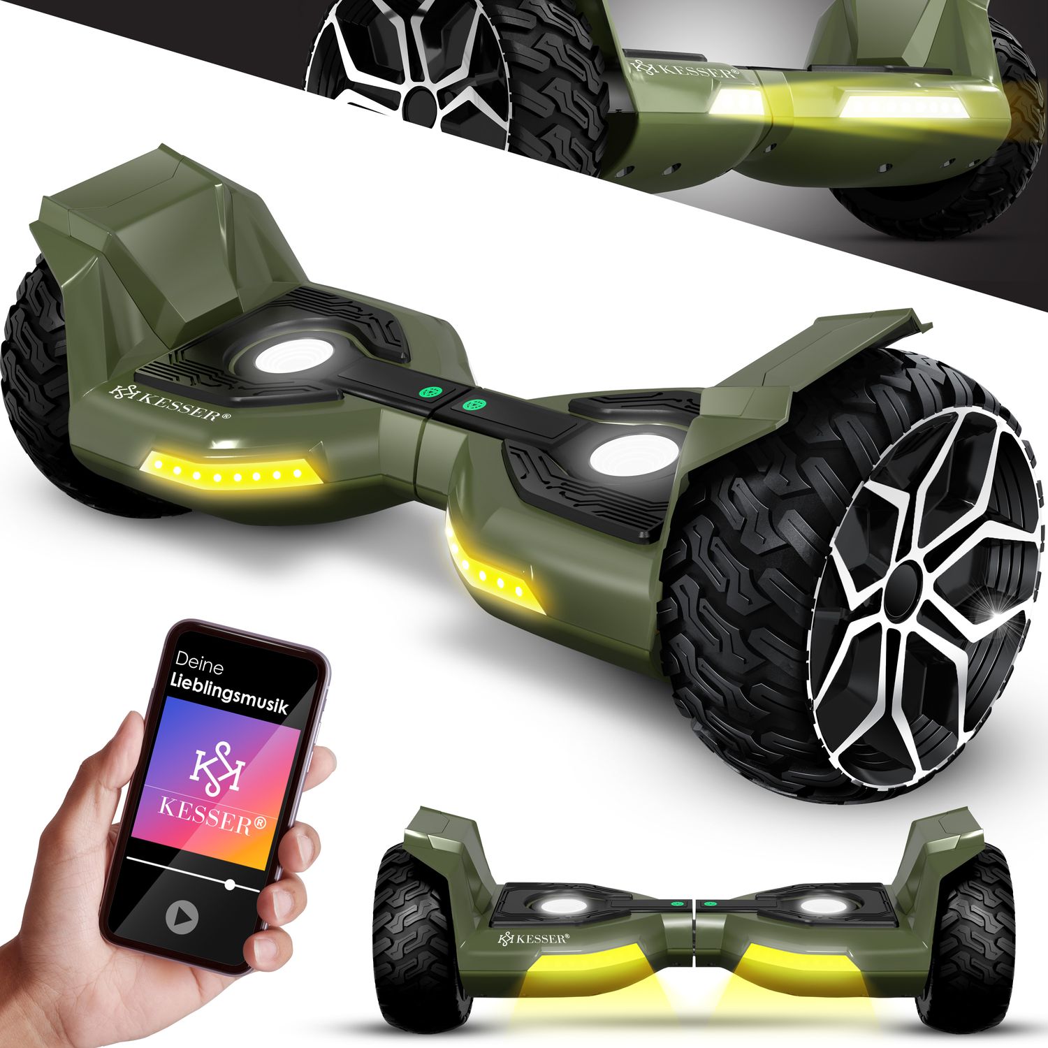 KESSER&reg; Hoverboard 8,5 Zoll 800 Watt K-HB-X10 mit Bluetooth Lautsprecher, LED Licht, Kinder Sicherheitsmodus, Dual Motor, Smart Elektro Self Balance Board Hover E-Scooter - Bild 1