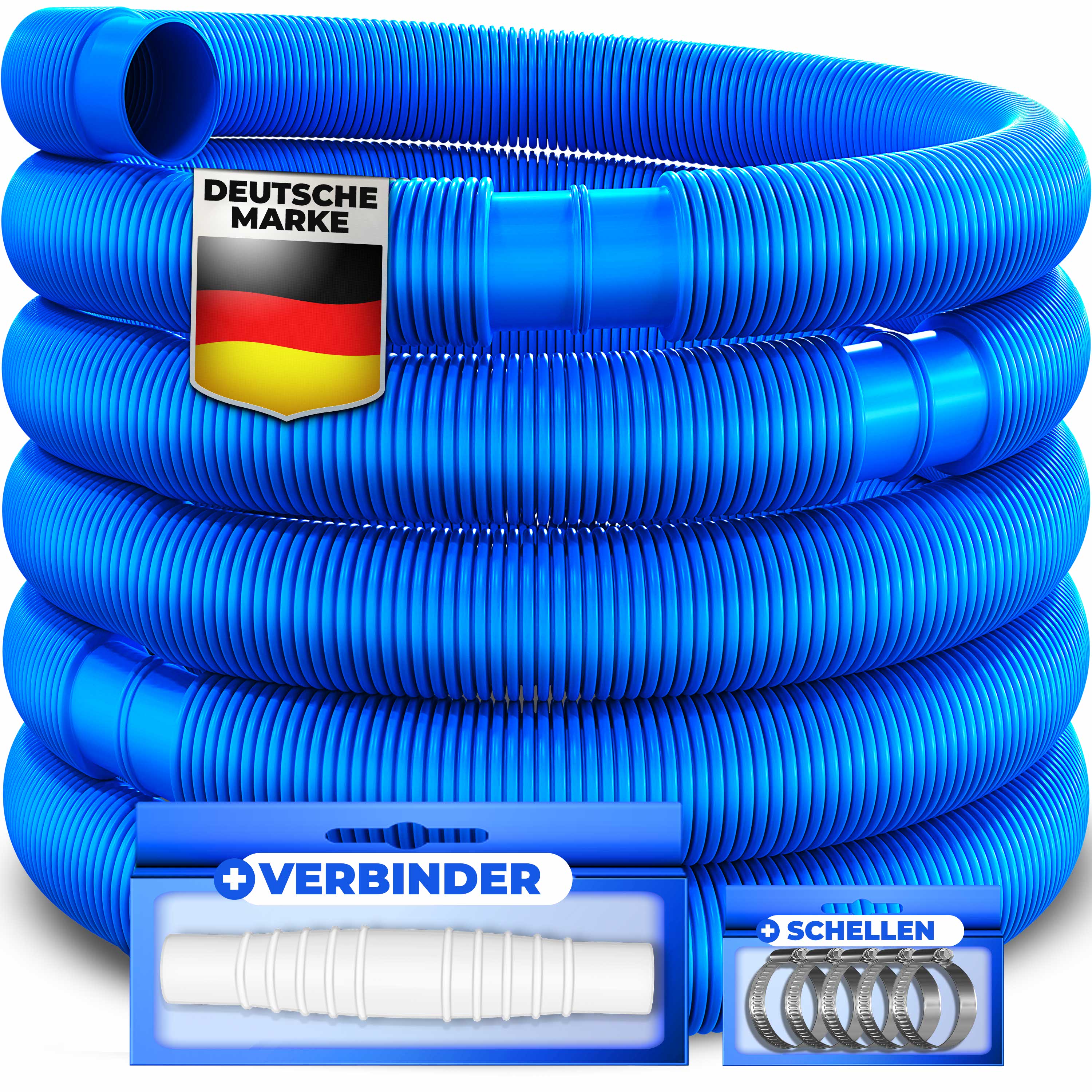 KESSER&reg; Poolschlauch | Schwimmbadschlauch mit Muffen | Solarschlauch f&uuml;r Pool und Schwimmbecken | Saugschlauch | Pumpenschlauch | Flexibler Wasserschlauch - Bild 1