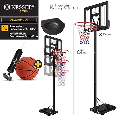 Basketballkörbe Basketballkorb mit Ständer Höhenverstellbar Outdoor DHL 