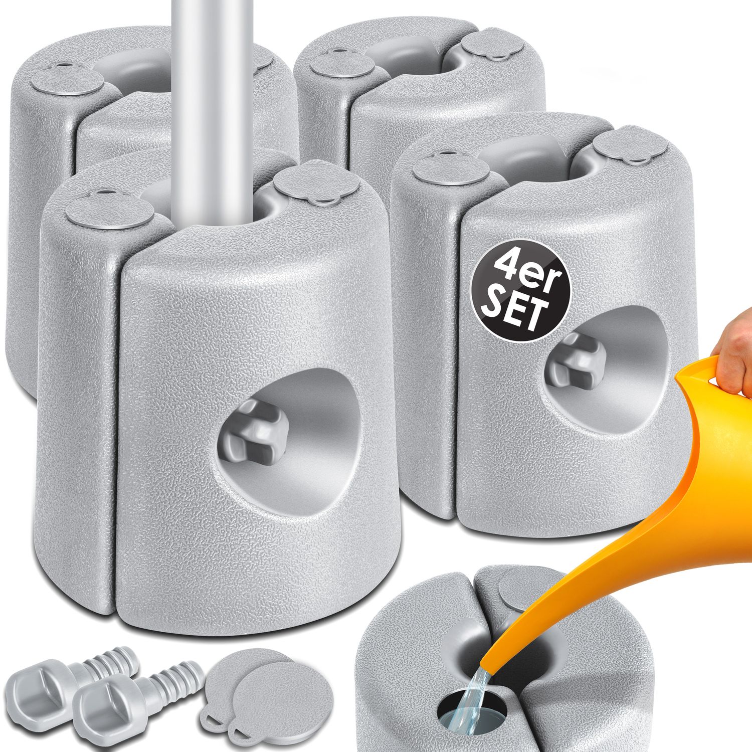 KESSER&reg; Pavillonstandf&uuml;&szlig;e 4er Set Pavillon Standfu&szlig; mit Wasser/Sand bef&uuml;llbar 22 x 22 x 25cm HDPE Gewichte zur Stabilisation f&uuml;r Pavillons Gartenzelte Festzelte Standsicherung Stabil - Bild 1