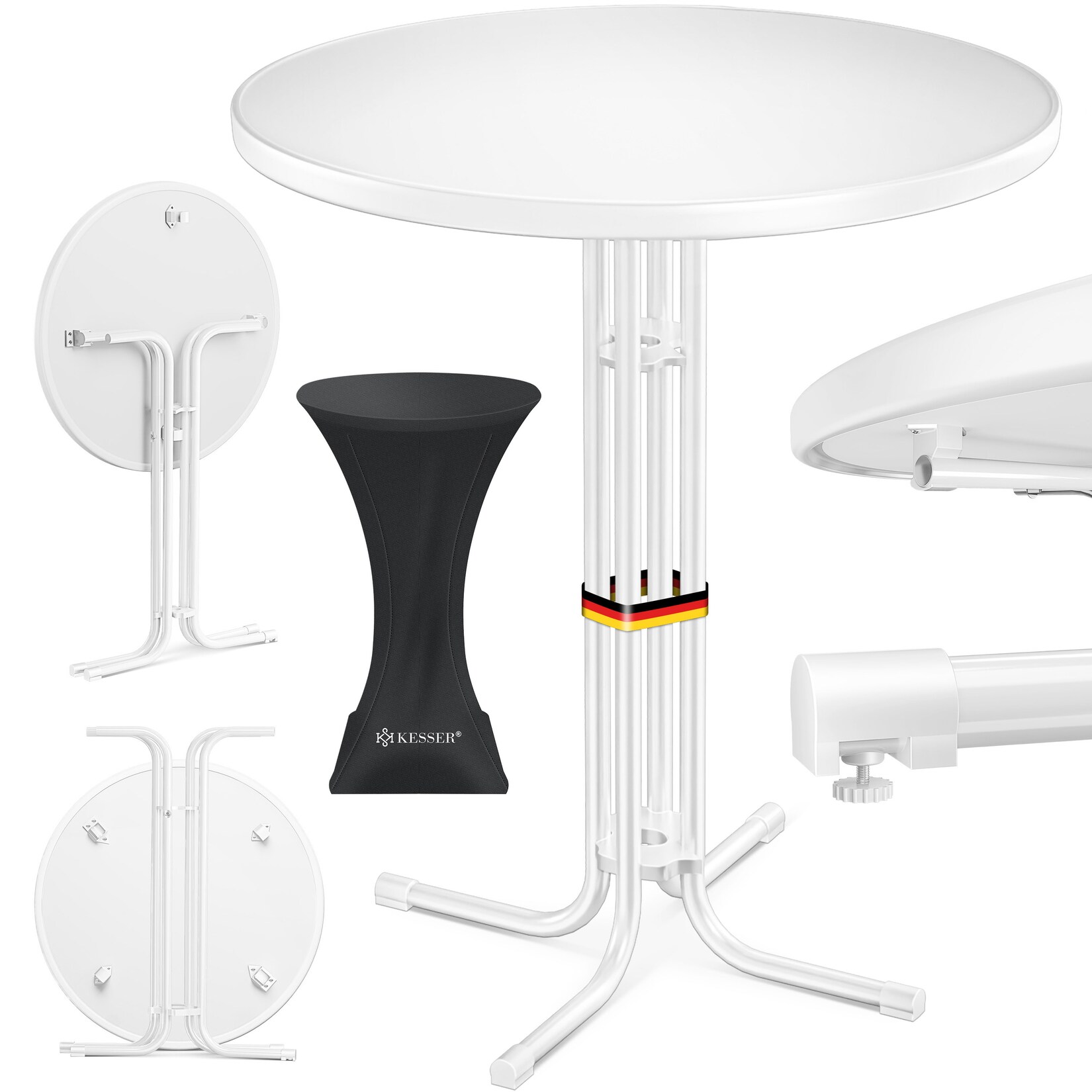 KESSER® Gastro Stehtisch klappbar - Gastronomie Bistrotisch rund - Wetterbeständiger Klapptisch Gartentisch - Runder Partytisch - Hitzebeständig - Stabil und sicher