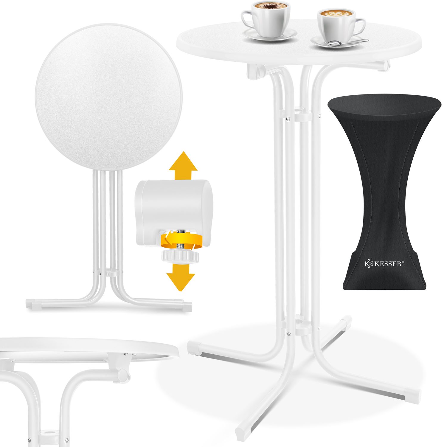 KESSER&reg; Gastro Stehtisch klappbar - Gastronomie Bistrotisch rund - Wetterbest&auml;ndiger Klapptisch Gartentisch - Runder Partytisch - Hitzebest&auml;ndig - Stabil und sicher - Bild 1
