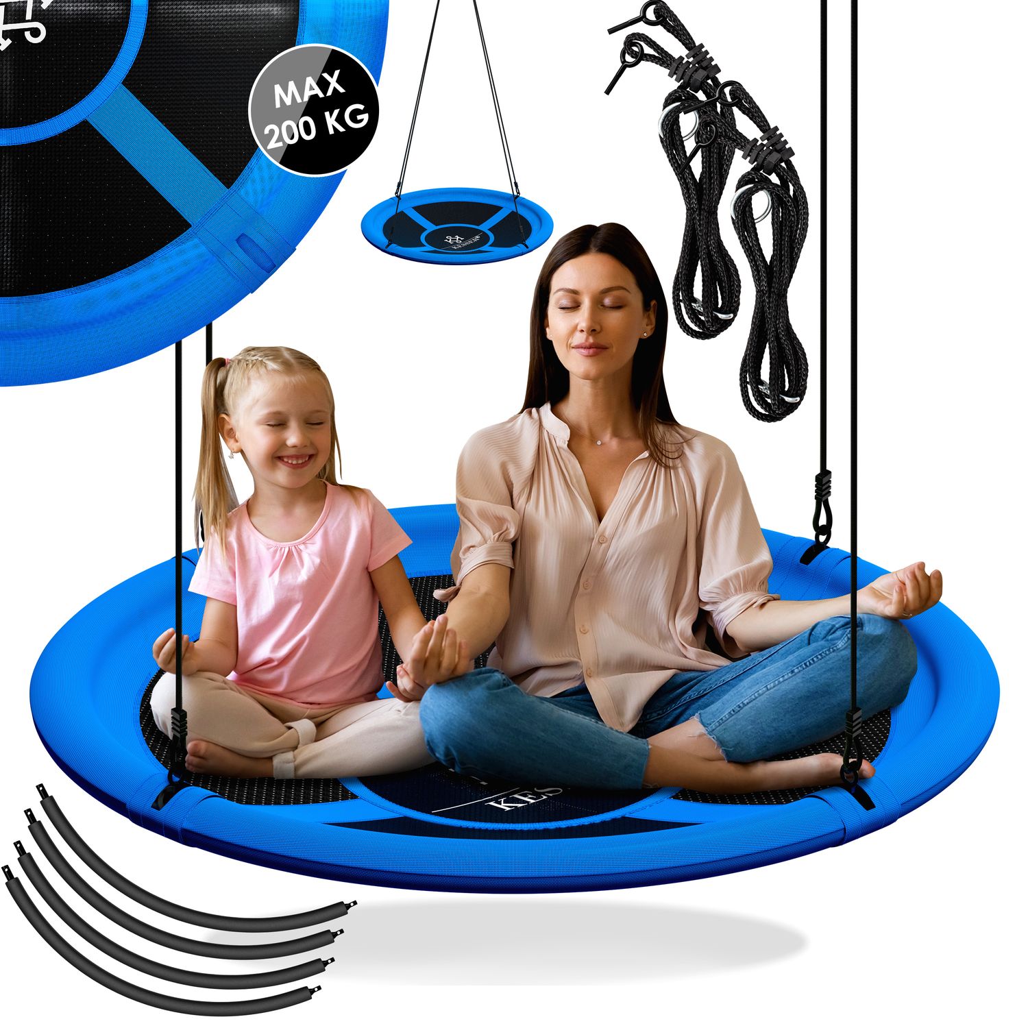 KESSER&reg; Nestschaukel Tellerschaukel H&auml;ngeschaukel Rundschaukel Schaukel verstellbar Garten-Schaukel Kinderschaukel Indoor - Outdoor-Schaukel f&uuml;r Kinder & Erwachsene - Bild 1