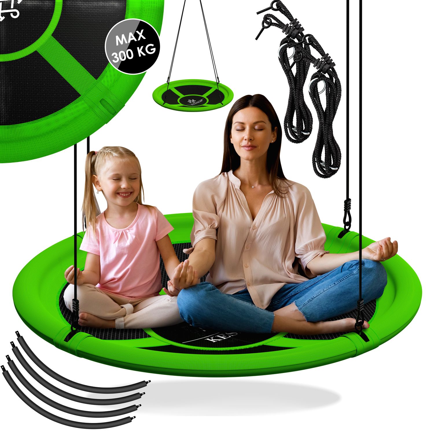 KESSER&reg; Nestschaukel Tellerschaukel H&auml;ngeschaukel Rundschaukel Schaukel verstellbar Garten-Schaukel Kinderschaukel Indoor - Outdoor-Schaukel f&uuml;r Kinder & Erwachsene - Bild 1