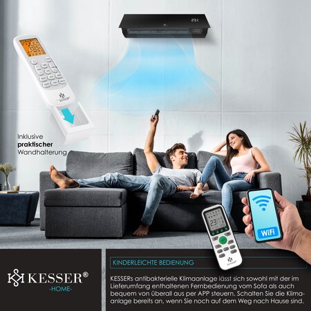 KESSER® Klimaanlage SET Split - Klimagerät mit WiFi/App Funktion