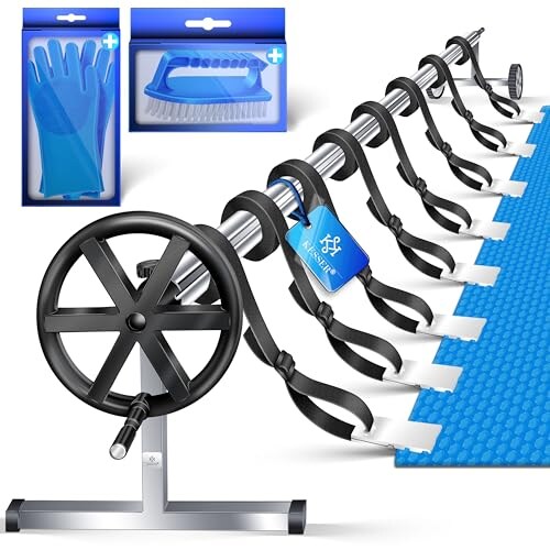 KESSER® Pool Aufroller Premium Aufrollsystem  3m – 5,70m   Mit Rädern   für Solarplane   mobiles Aufrollvorrichtung für Poolplane & Abdeckung   inkl. Bänder   witterungsbeständiges Material | 04260751947979