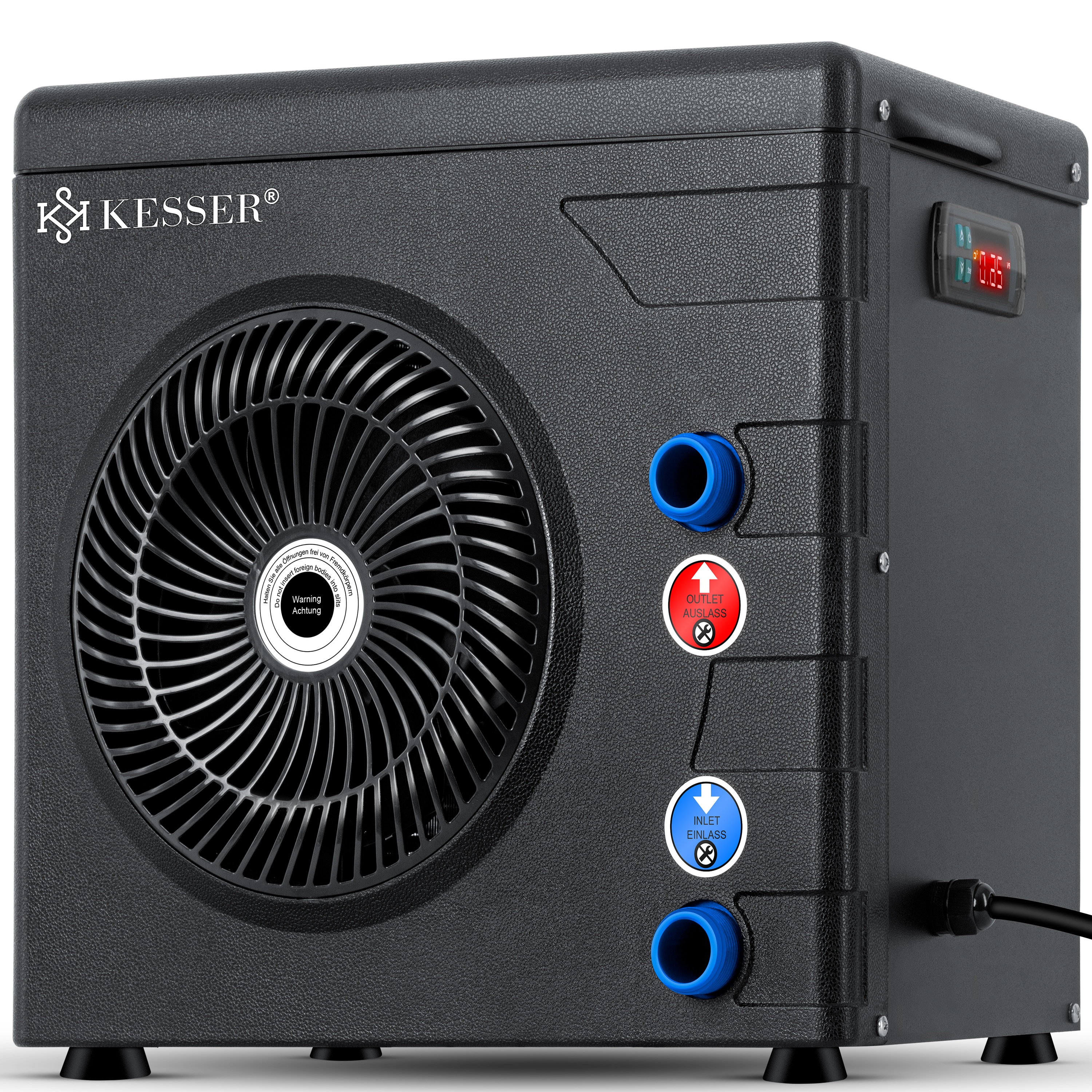 KESSER&reg; W&auml;rmepumpe f&uuml;r Pools Schwimmbecken bis 20.000 l Wasserinhalt, Pool Heizung Heizleistung 3,9 kW, 220V Betriebsspannung Wasseranschluss &Oslash; 32/38 mm integrierter Durchflusssensor Digitalsteuerung - Bild 1