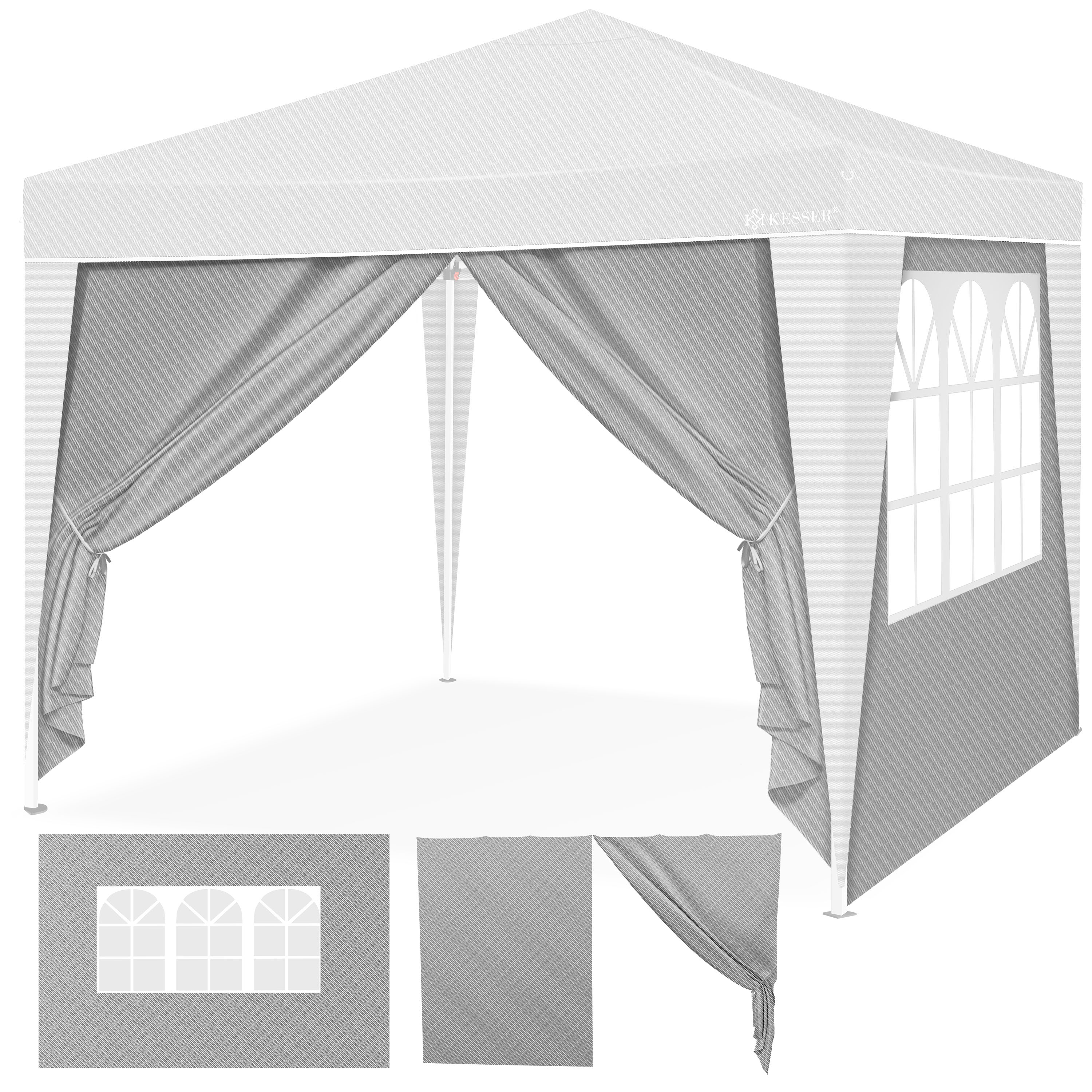 KESSER&reg; 2X Seitenwand f&uuml;r Pavillon 3x3m - Faltpavillon Pop Up | klappbar | platzsparend | verstaubar - Bild 1