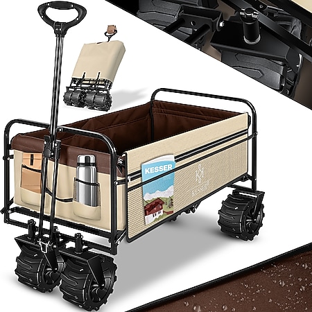 XL Bollerwagen Handwagen belastbar bis 300 kg Transportwagen extra groß mit Luftreifen