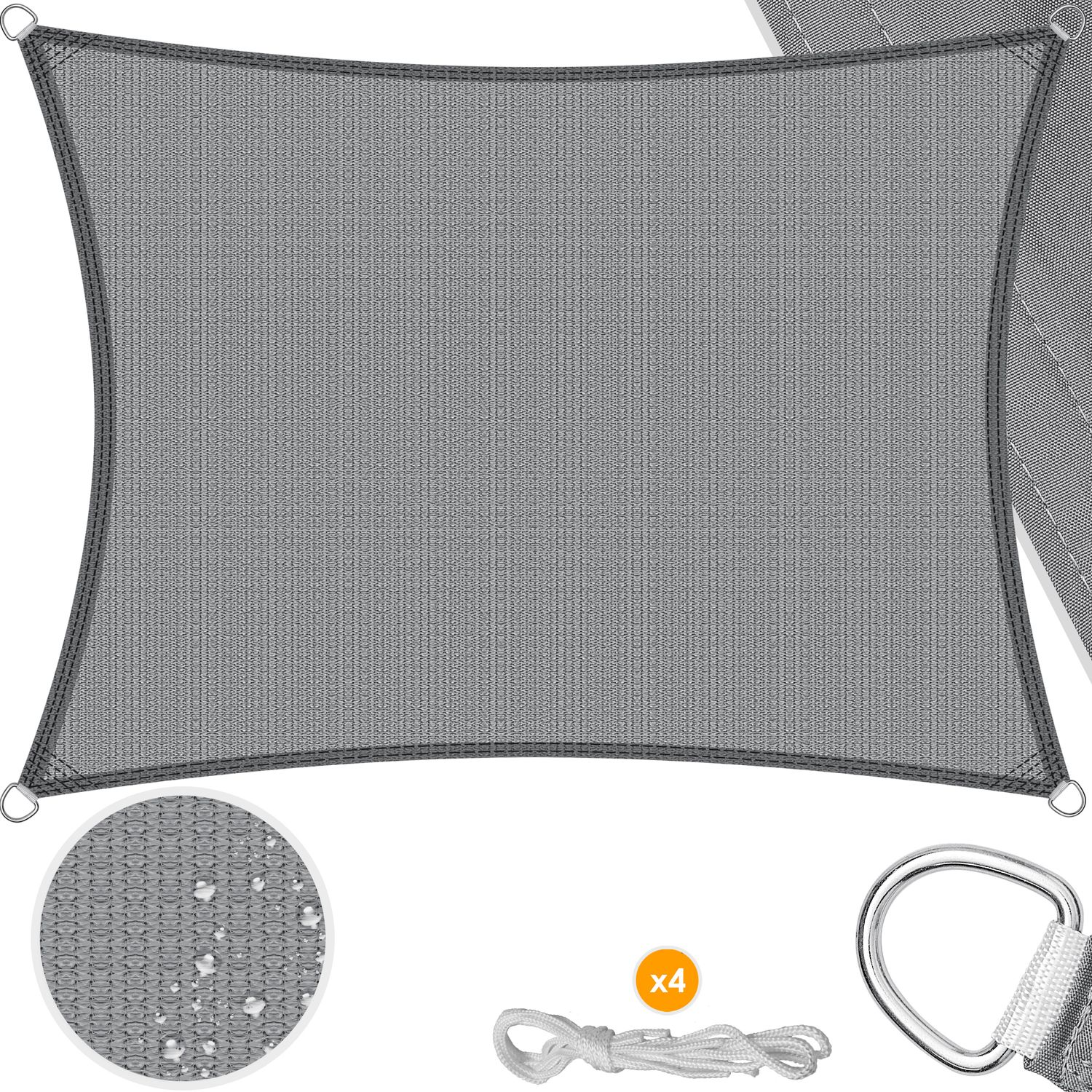 KESSER&reg; Sonnensegel Sonnenschutz Windschutz | HDPE Gewebe | wasserabweisend & windabweisend | 5-Fach quer vern&auml;ht robust & stabil Schattenspender Garten Balkon Terrasse - Bild 1