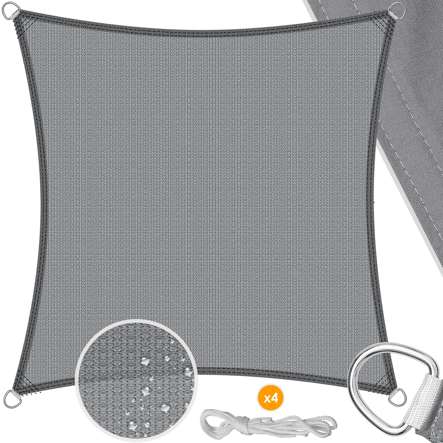 KESSER&reg; Sonnensegel Sonnenschutz Windschutz | HDPE Gewebe | wasserabweisend & windabweisend | 5-Fach quer vern&auml;ht robust & stabil Schattenspender Garten Balkon Terrasse - Bild 1