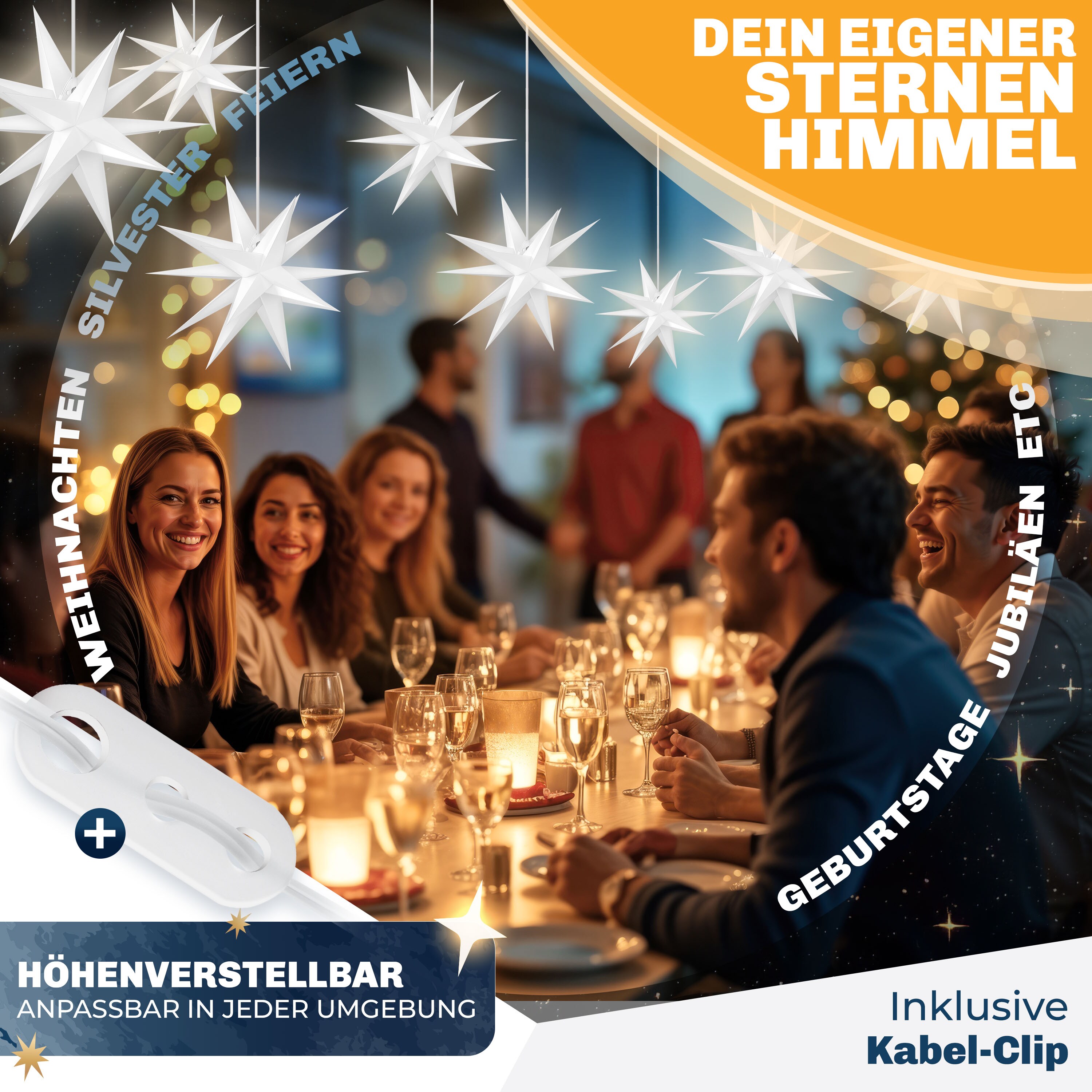 weihnachtsstern schlafzimmer Papierstern mit 100 cm | Gold & Weiß main image 0
