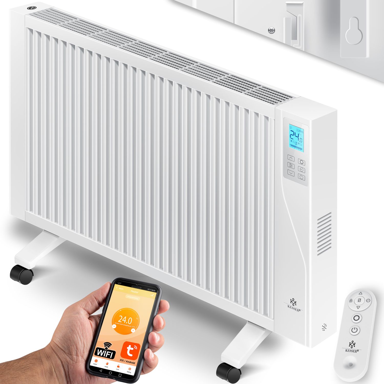 Silvergear Infrarotheizung Standgerät 425 W – Energiesparend, Mobil, Mit Überhitzungsschutz, Weiß