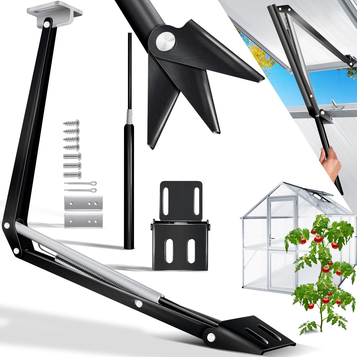 KESSER&reg; Automatischer Fenster&ouml;ffner f&uuml;r Gew&auml;chshaus 7,5 kg Hubkraft 45cm &Ouml;ffnungsh&ouml;he stufenloser &Ouml;ffnungswinkel Fensterheber automatisches &Ouml;ffnen und Schlie&szlig;en durch Temperatursteuerung - Bild 1