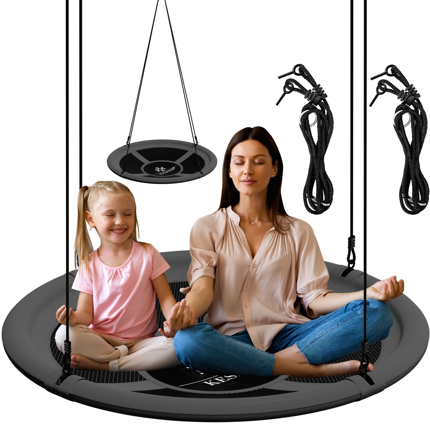 KESSER&reg; Nestschaukel Tellerschaukel H&auml;ngeschaukel Rundschaukel Schaukel verstellbar Garten-Schaukel Kinderschaukel Indoor - Outdoor-Schaukel f&uuml;r Kinder & Erwachsene - Bild 1