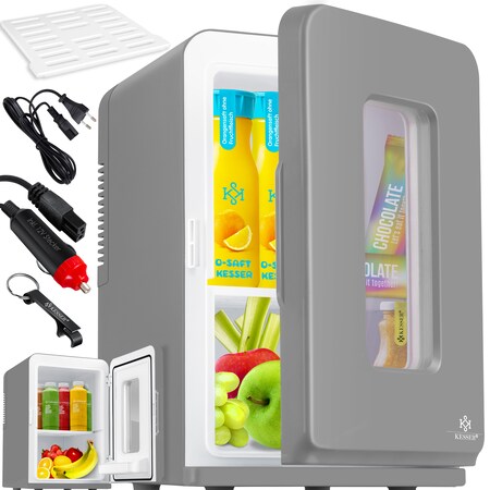 TOM 2in1 Mini Kühlschrank mit Kühl- und Heizfunktion– 15 Liter – Tragbare  leise Kühlschränke – 230V & 12V Stecker – für Auto, Camping, Wohnmobil,  Gaming, Kosmetik – Schwarz & Mint (Mint) : : Elektro-Großgeräte