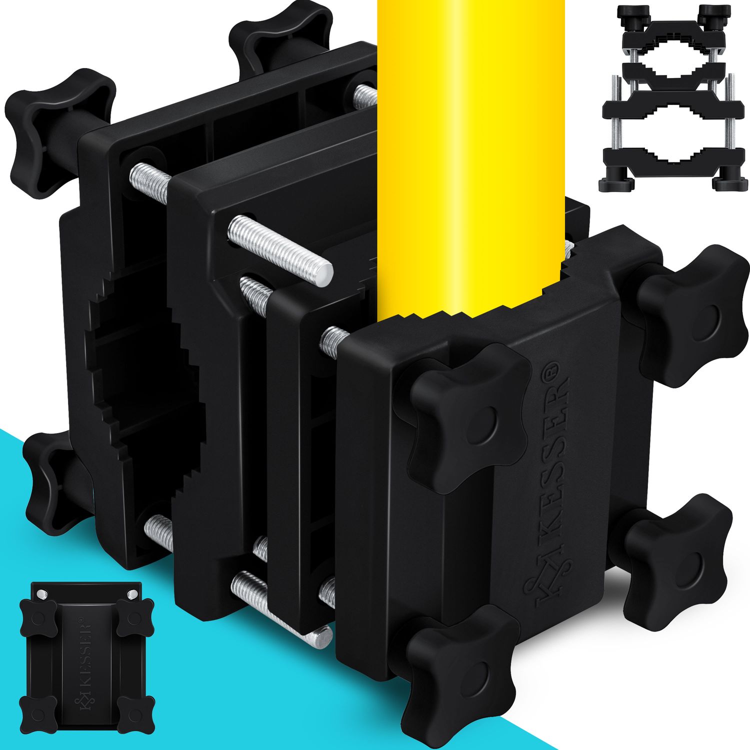 KESSER&reg; Premium Sonnenschirmhalter Universal Balkongel&auml;nder - Schirmst&auml;nder f&uuml;r eckige und runde Schirme | Balkon Terrasse Sonnenschirm Halterung hohe Flexibilit&auml;t  | Starke Klemmkraft - Bild 1