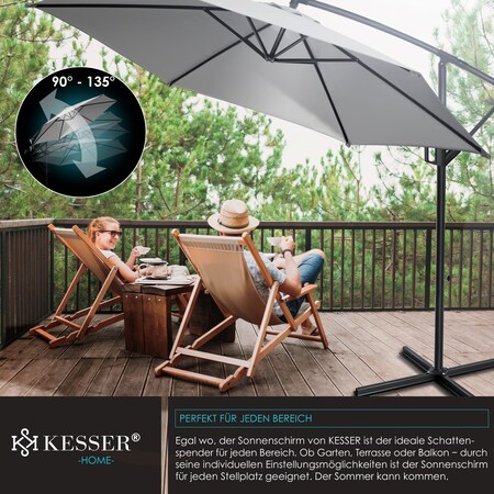 KESSER® - Metall Universal-Bodenplatte Sonnenschirmständer für Sonnenschirm  - Ampelschirm - Kurbelschirm
