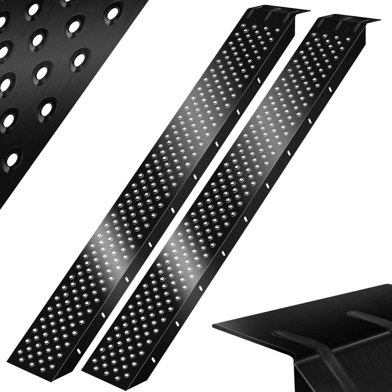 MASKO® 2X Auffahrrampe 400kg   Verladerampe   Verladeschiene   verzinkter Stahl   Antirutsch   200kg* Pro Stück   Max 400kg* Pro Paar   Motorrad ATV Quad PKW Auto Laderampe   Anhängerrampe | 04255598307062