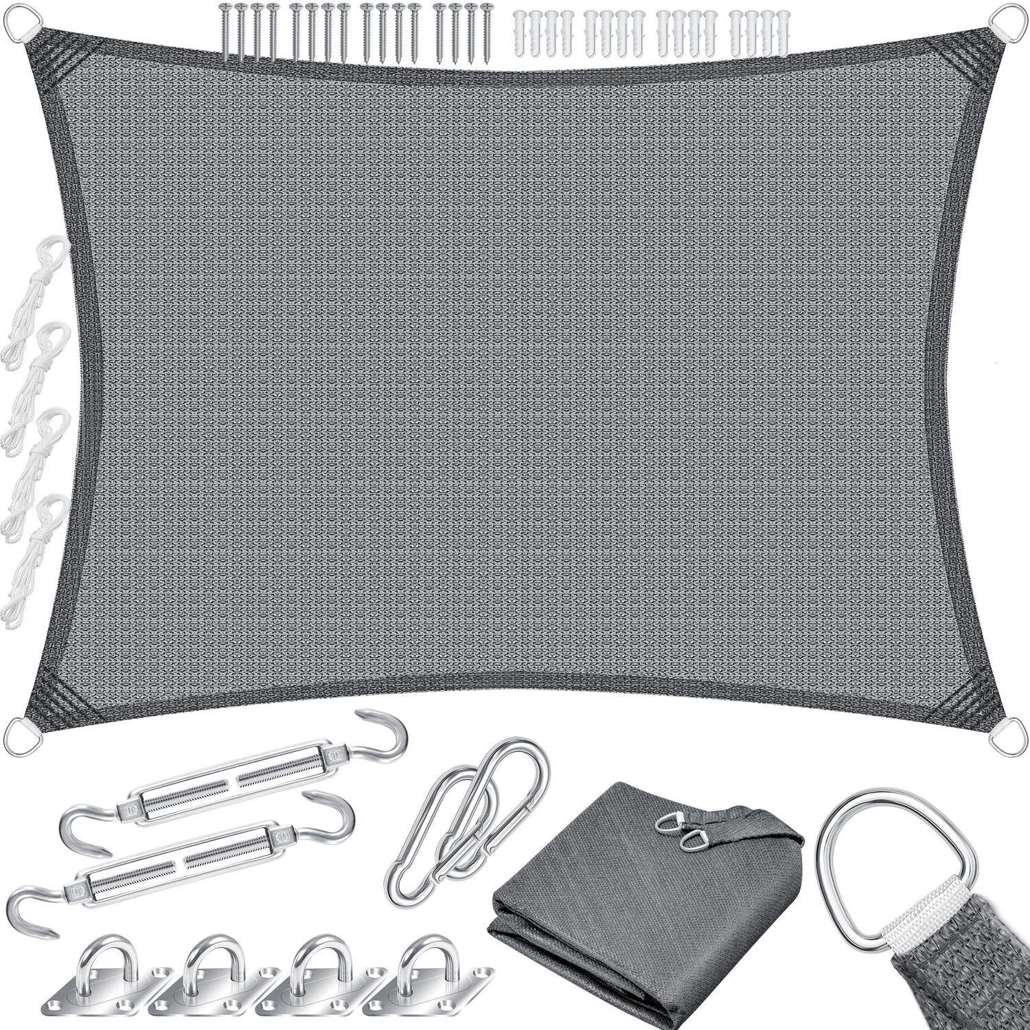 KESSER&reg; Sonnensegel Sonnenschutz Windschutz | HDPE Gewebe | wasserabweisend & windabweisend | 5-Fach quer vern&auml;ht robust & stabil Schattenspender Garten Balkon Terrasse - Bild 1