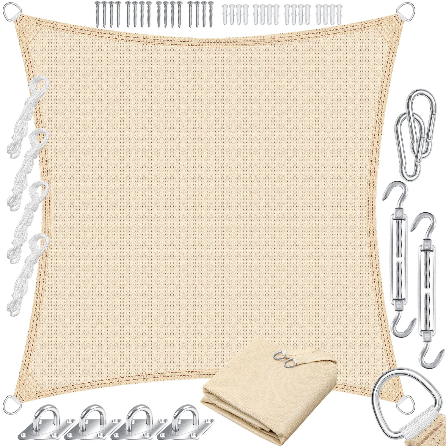 KESSER&reg; Sonnensegel Sonnenschutz Windschutz | HDPE Gewebe | wasserabweisend & windabweisend | 5-Fach quer vern&auml;ht robust & stabil Schattenspender Garten Balkon Terrasse - Bild 1