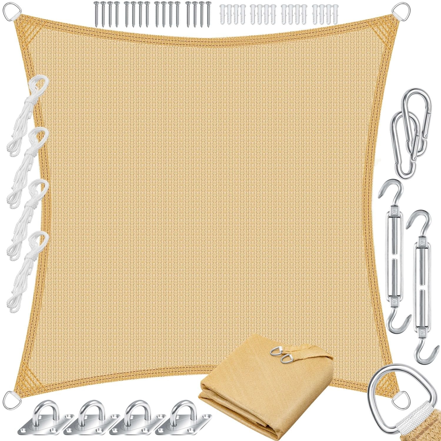 KESSER&reg; Sonnensegel Sonnenschutz Windschutz | HDPE Gewebe | wasserabweisend & windabweisend | 5-Fach quer vern&auml;ht robust & stabil Schattenspender Garten Balkon Terrasse - Bild 1