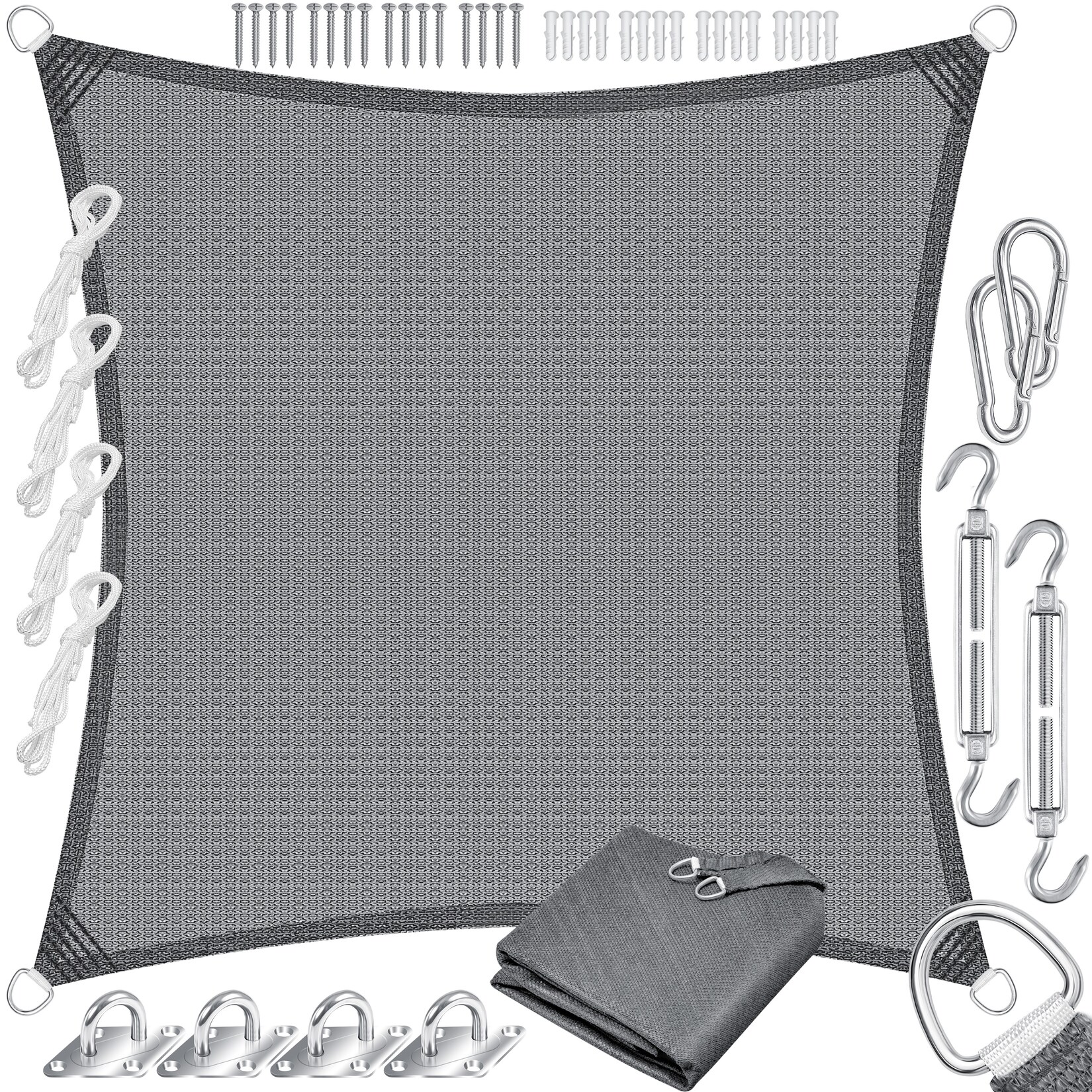 KESSER® Sonnensegel Sonnenschutz Windschutz HDPE Gewebe wasserabweisend & windabweisend 5-Fach quer vernäht robust & stabil Schattenspender Garten Balkon Terrasse