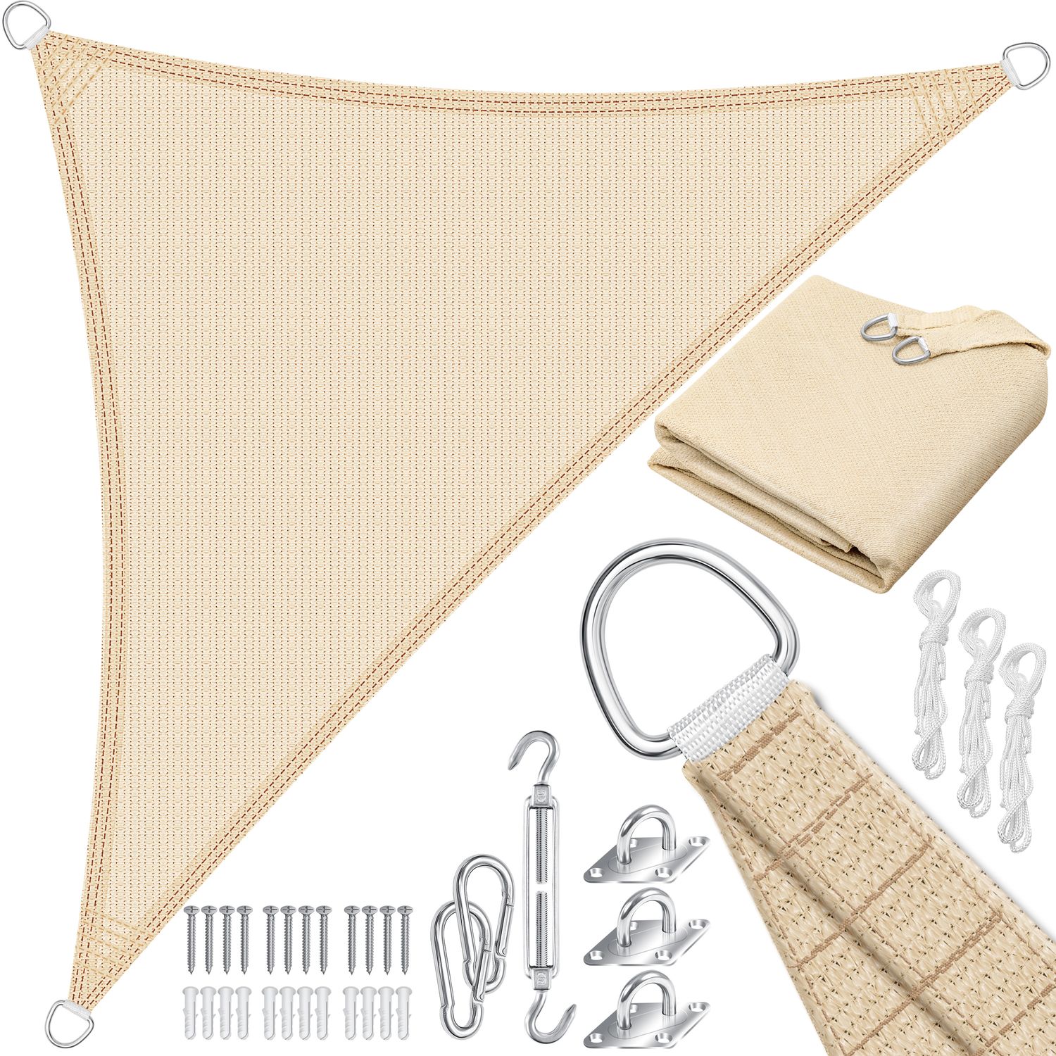 KESSER&reg; Sonnensegel Sonnenschutz Windschutz | HDPE Gewebe | wasserabweisend & windabweisend | 5-Fach quer vern&auml;ht robust & stabil Schattenspender Garten Balkon Terrasse - Bild 1