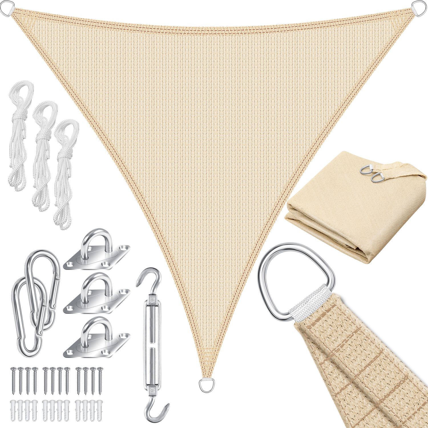 KESSER&reg; Sonnensegel Sonnenschutz Windschutz | HDPE Gewebe | wasserabweisend & windabweisend | 5-Fach quer vern&auml;ht robust & stabil Schattenspender Garten Balkon Terrasse - Bild 1