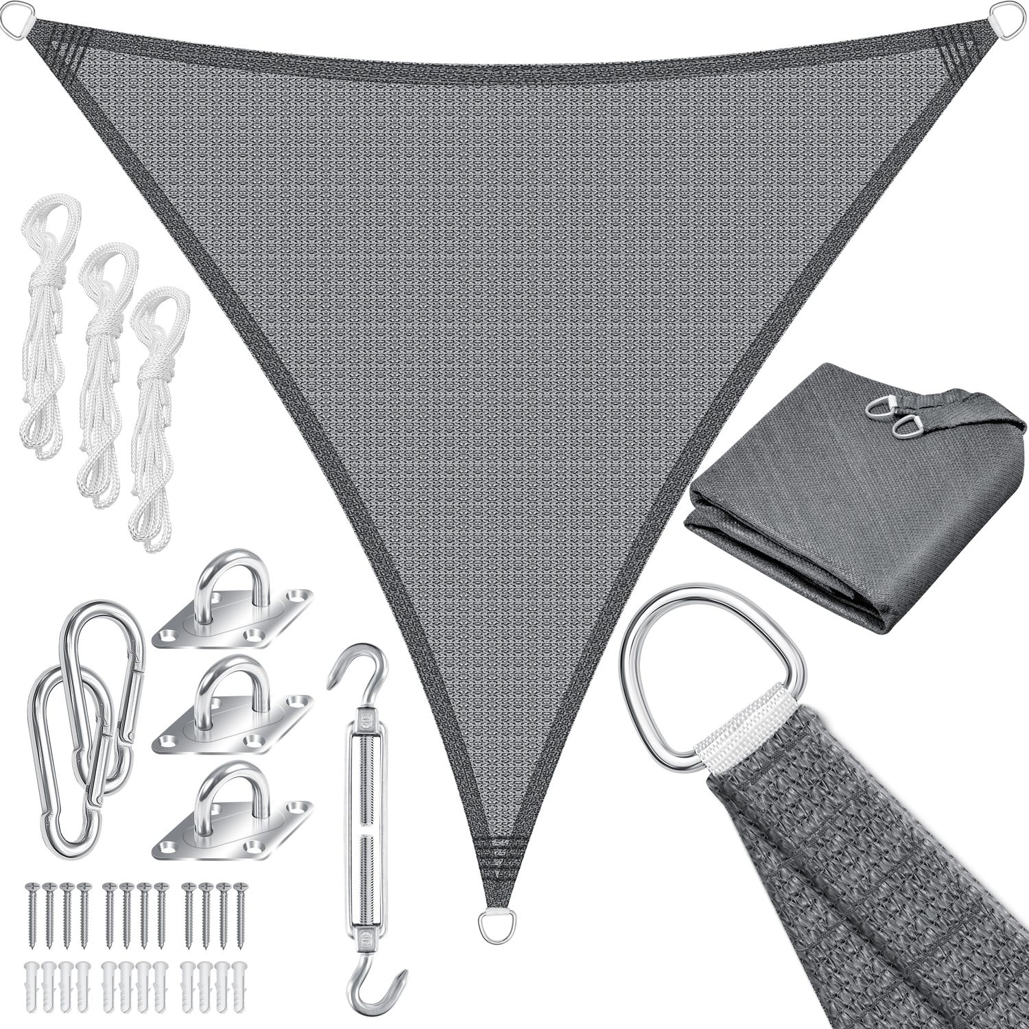 KESSER&reg; Sonnensegel Sonnenschutz Windschutz | HDPE Gewebe | wasserabweisend & windabweisend | 5-Fach quer vern&auml;ht robust & stabil Schattenspender Garten Balkon Terrasse - Bild 1