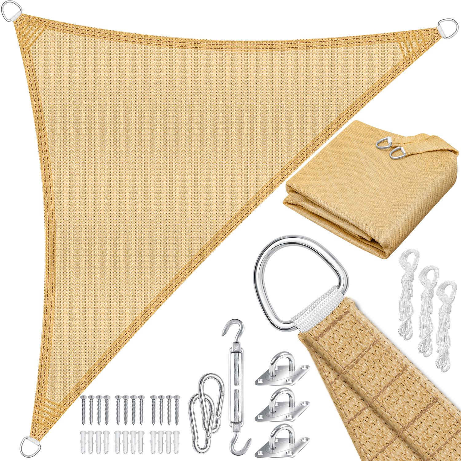 KESSER&reg; Sonnensegel Sonnenschutz Windschutz | HDPE Gewebe | wasserabweisend & windabweisend | 5-Fach quer vern&auml;ht robust & stabil Schattenspender Garten Balkon Terrasse - Bild 1