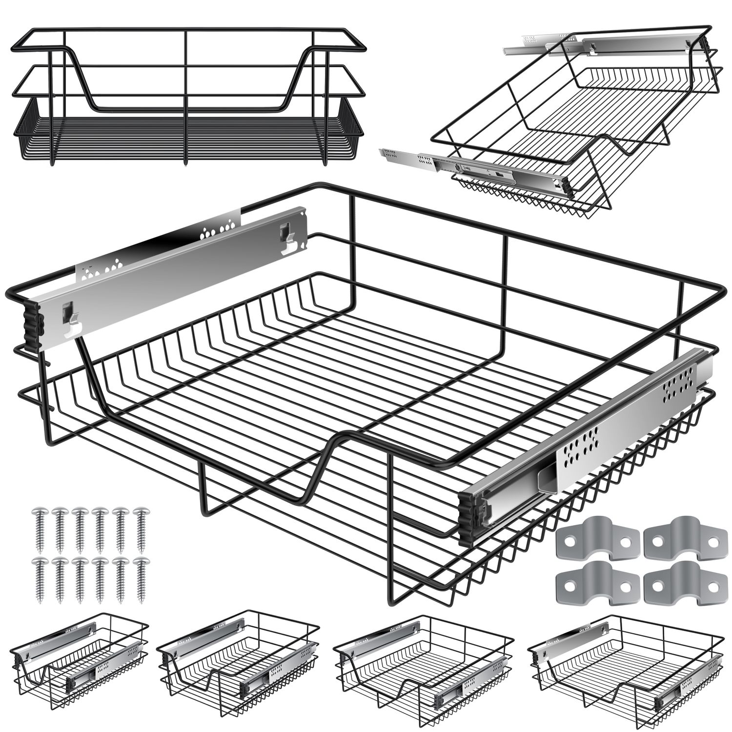 KESSER&reg; Teleskopschublade ? K&uuml;chenschublade ? K&uuml;chenschrank ? Korbauszug ? Schrankauszug ? Vollauszug ? Schublade - Bild 1