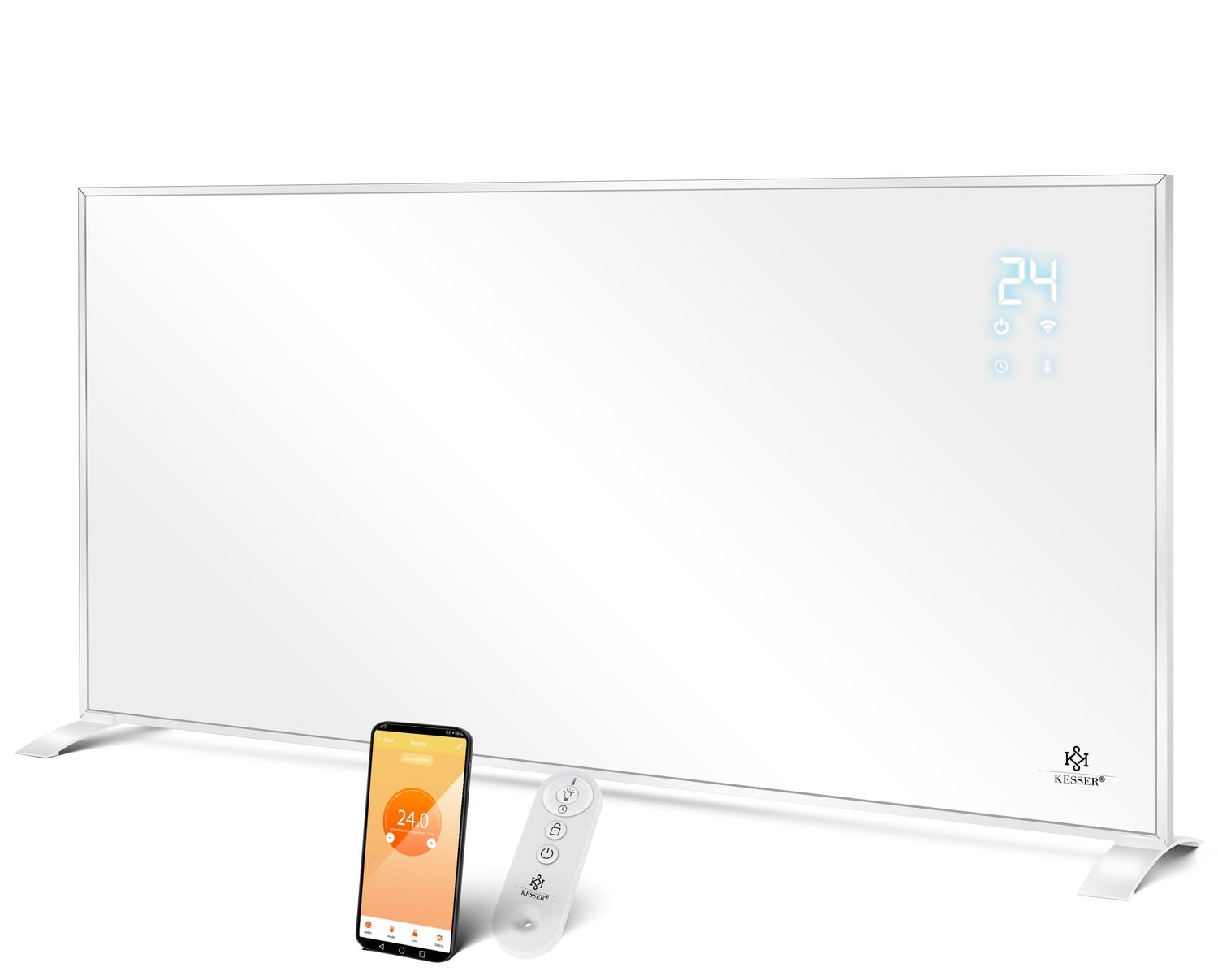 KESSER&reg; Infrarotheizung Energiesparend Infrarot Standger&auml;t & Wandmontage Elektroheizung mit Fernbedienung Thermostat & App-Steuerung Elektrisch Heizpaneel Heizung Konvektor Standf&uuml;&szlig;e - Bild 1