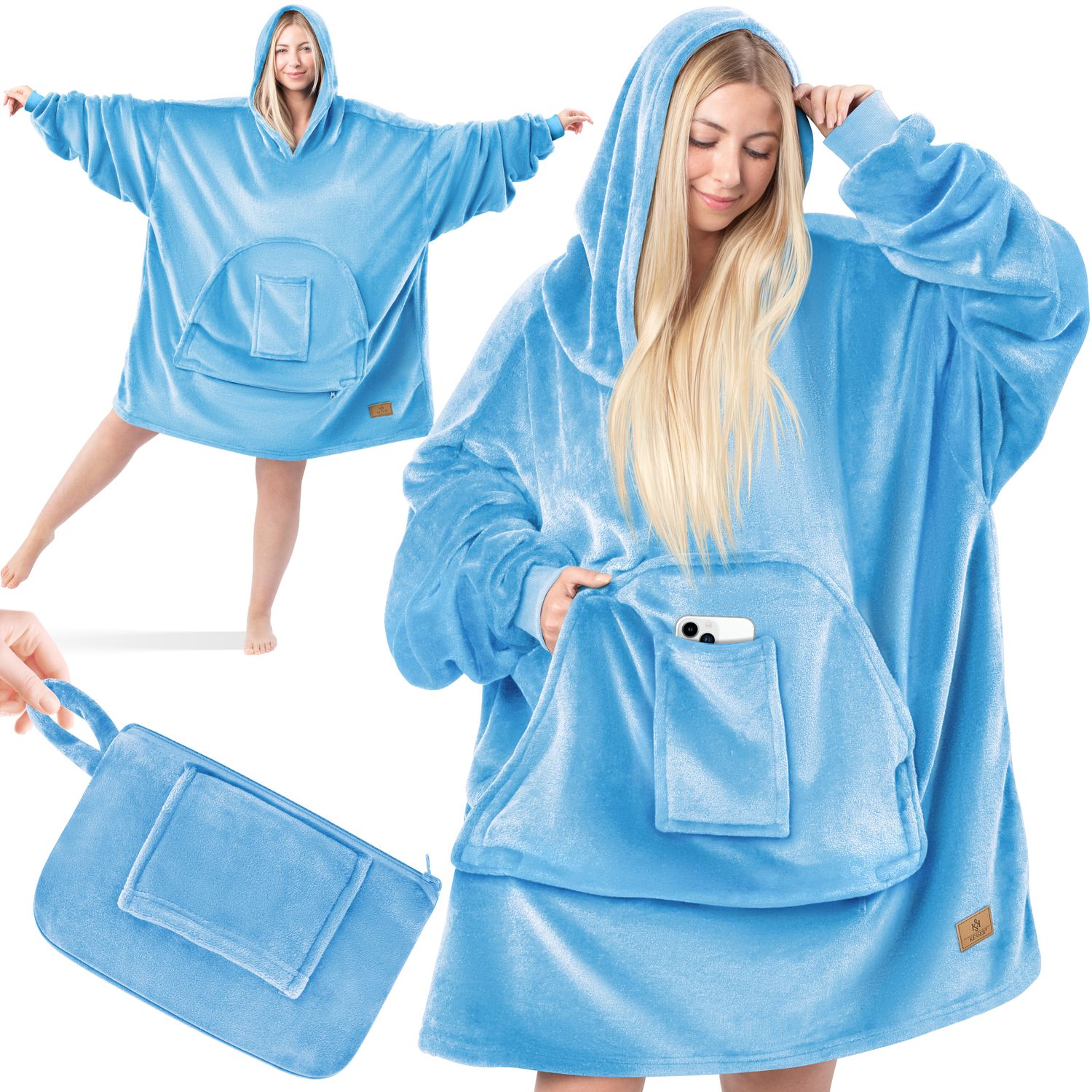 KESSER&reg; Hoodie Decke Kuscheldecke mit &Auml;rmeln Deckenpullover Vielseitig&nbsp;Tragbare Decke zum Anziehen f&uuml;r Damen & Herren, Sweatshirt Warm Kuschelpullover Erwachsene weich &Auml;rmeldecke Oversize - Bild 1