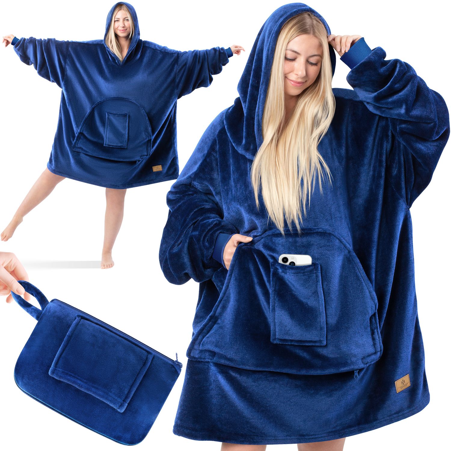 KESSER&reg; Hoodie Decke Kuscheldecke mit &Auml;rmeln Deckenpullover Vielseitig&nbsp;Tragbare Decke zum Anziehen f&uuml;r Damen & Herren, Sweatshirt Warm Kuschelpullover Erwachsene weich &Auml;rmeldecke Oversize - Bild 1