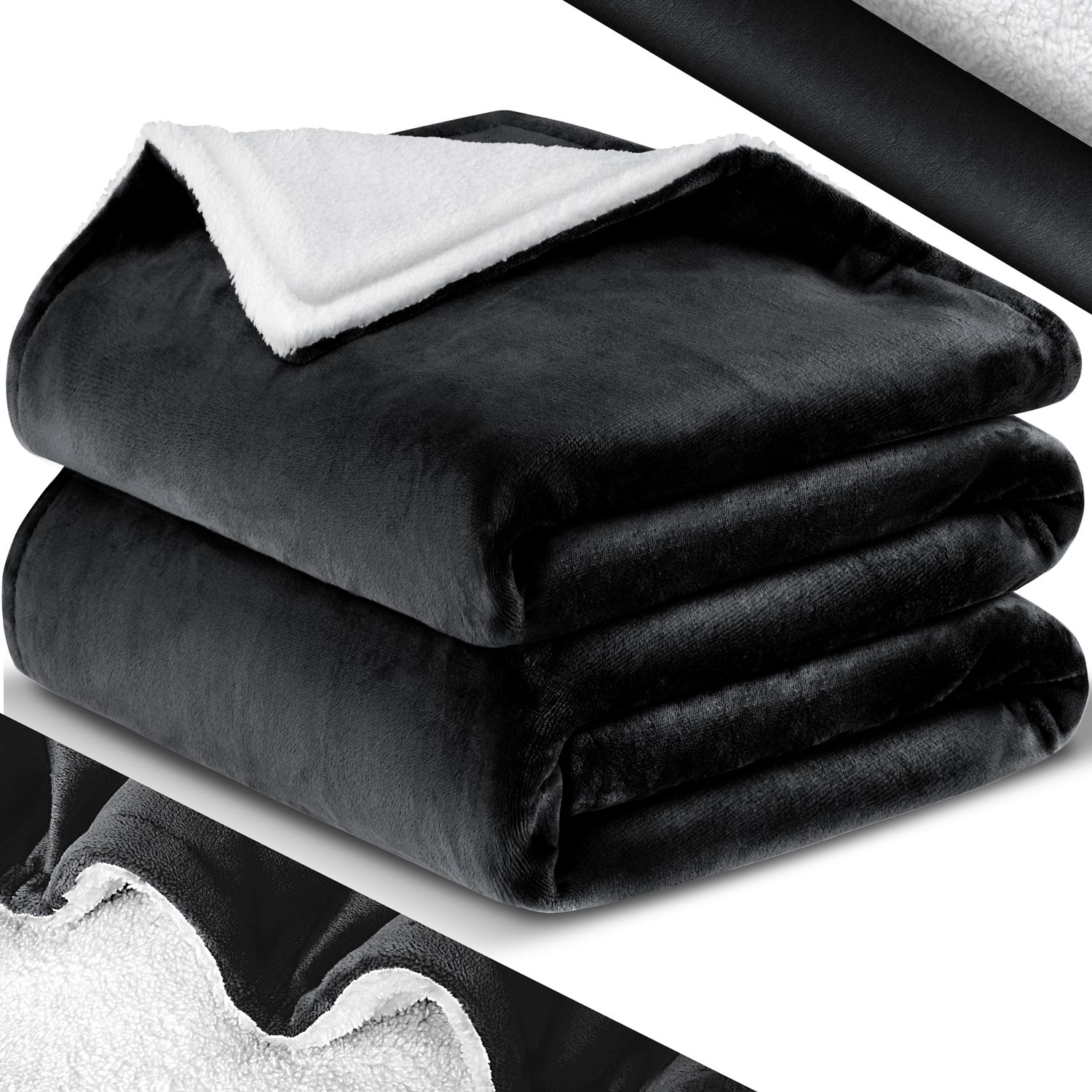 KESSER&reg; Kuscheldecke Flauschige Sherpa Extra Weich & Warm Wohndecke Flanell Fleecedecke, Falten best&auml;ndig/Anti-verf&auml;rben als Couchdecke Sofadecke oder Bett&uuml;berwurf - Bild 1